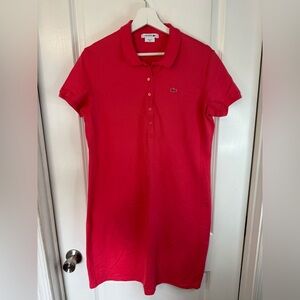 Lacoste Women’s Hot Pink Polo Shirt Dress - Size 44